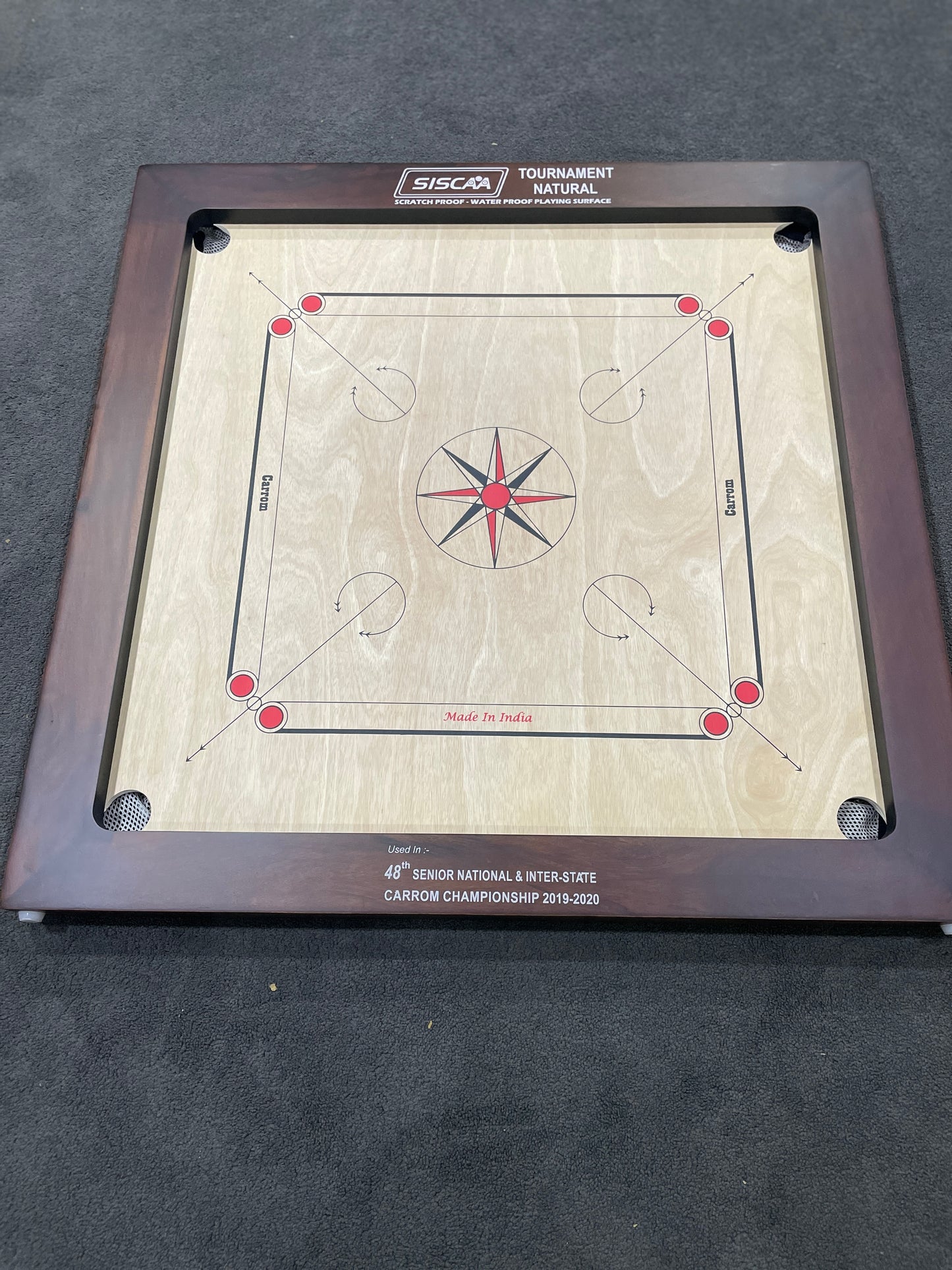 Carrom Board Tournament Siscaa Natural Brown