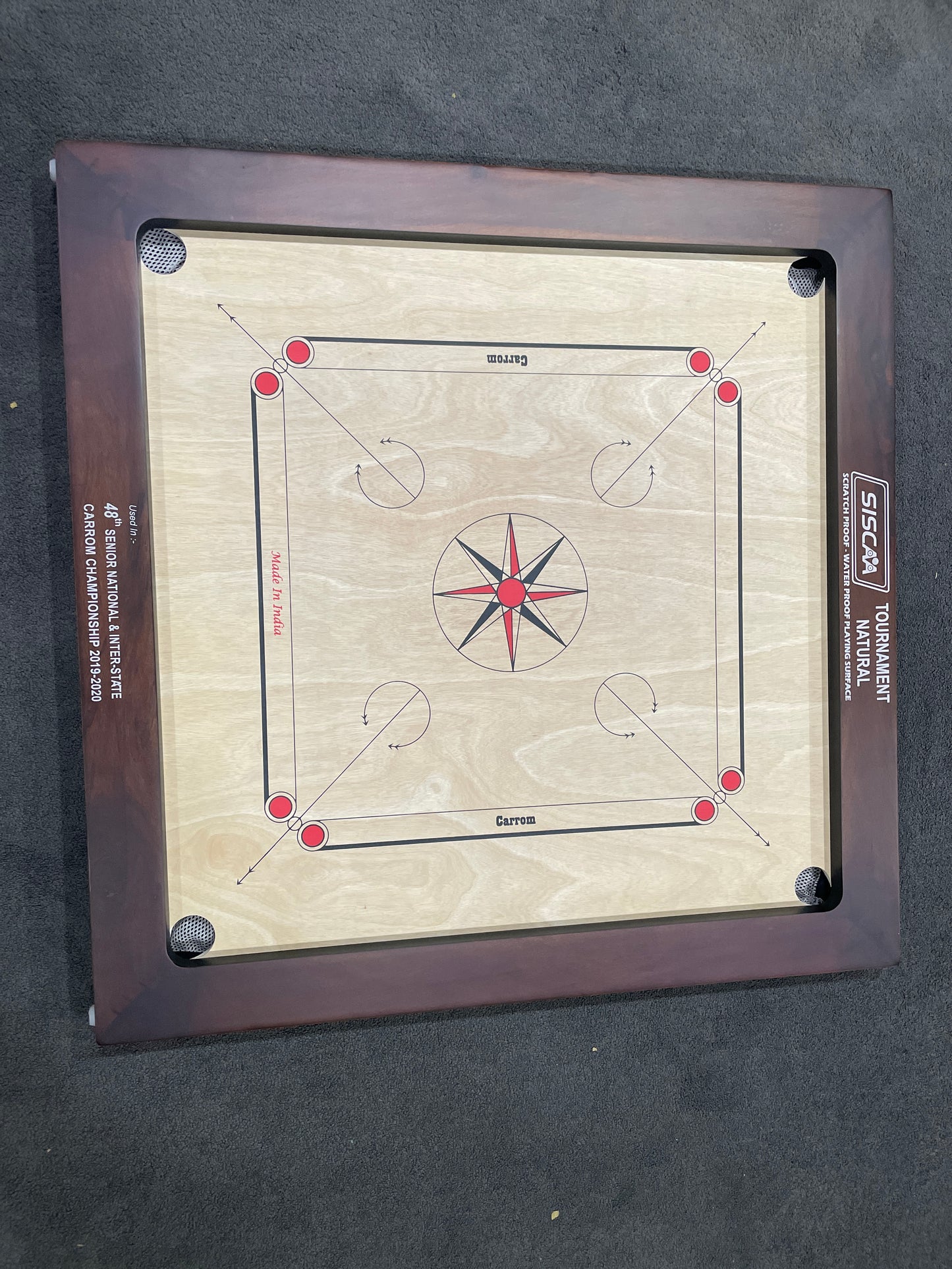 Carrom Board Tournament Siscaa Natural Brown