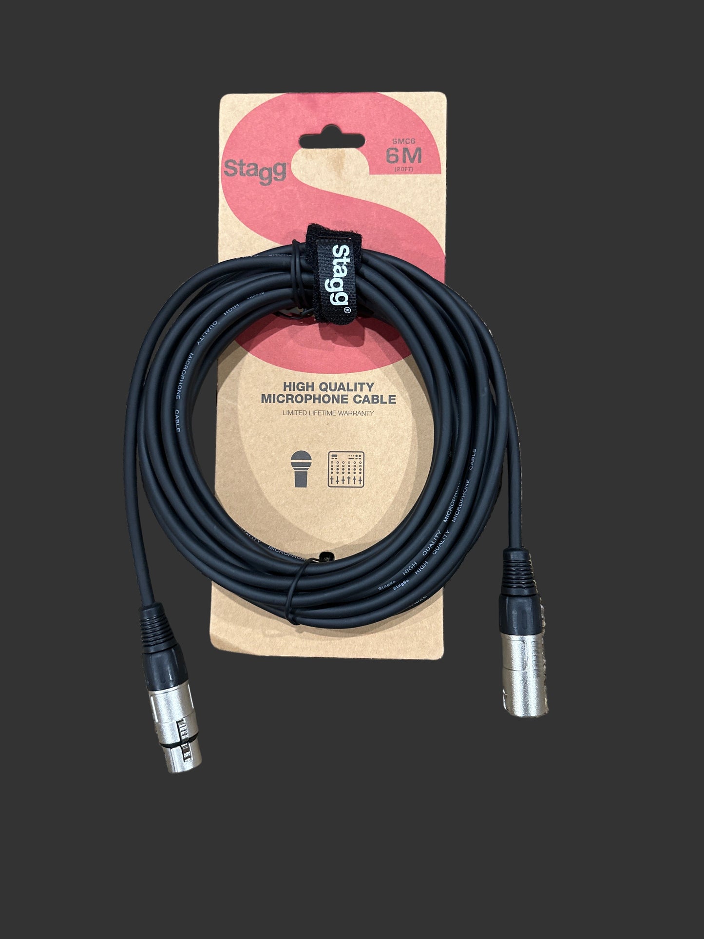 Stagg SMC6 XLR Microphone Cable – 20ft Black