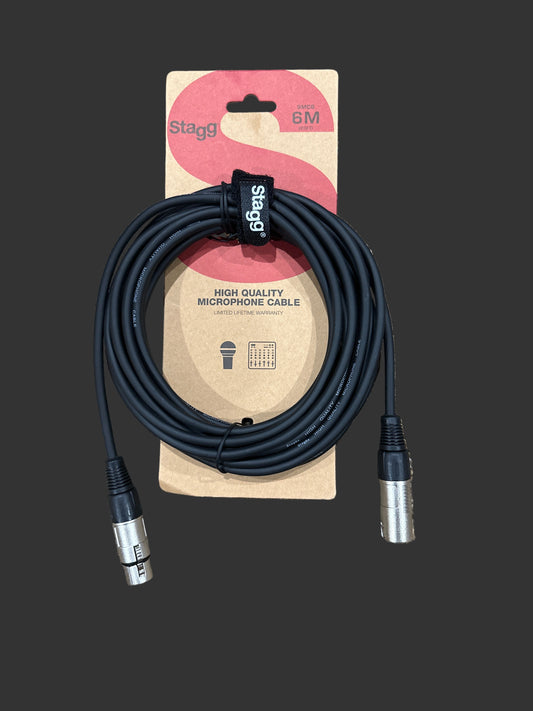 Stagg SMC6 XLR Microphone Cable – 20ft Black