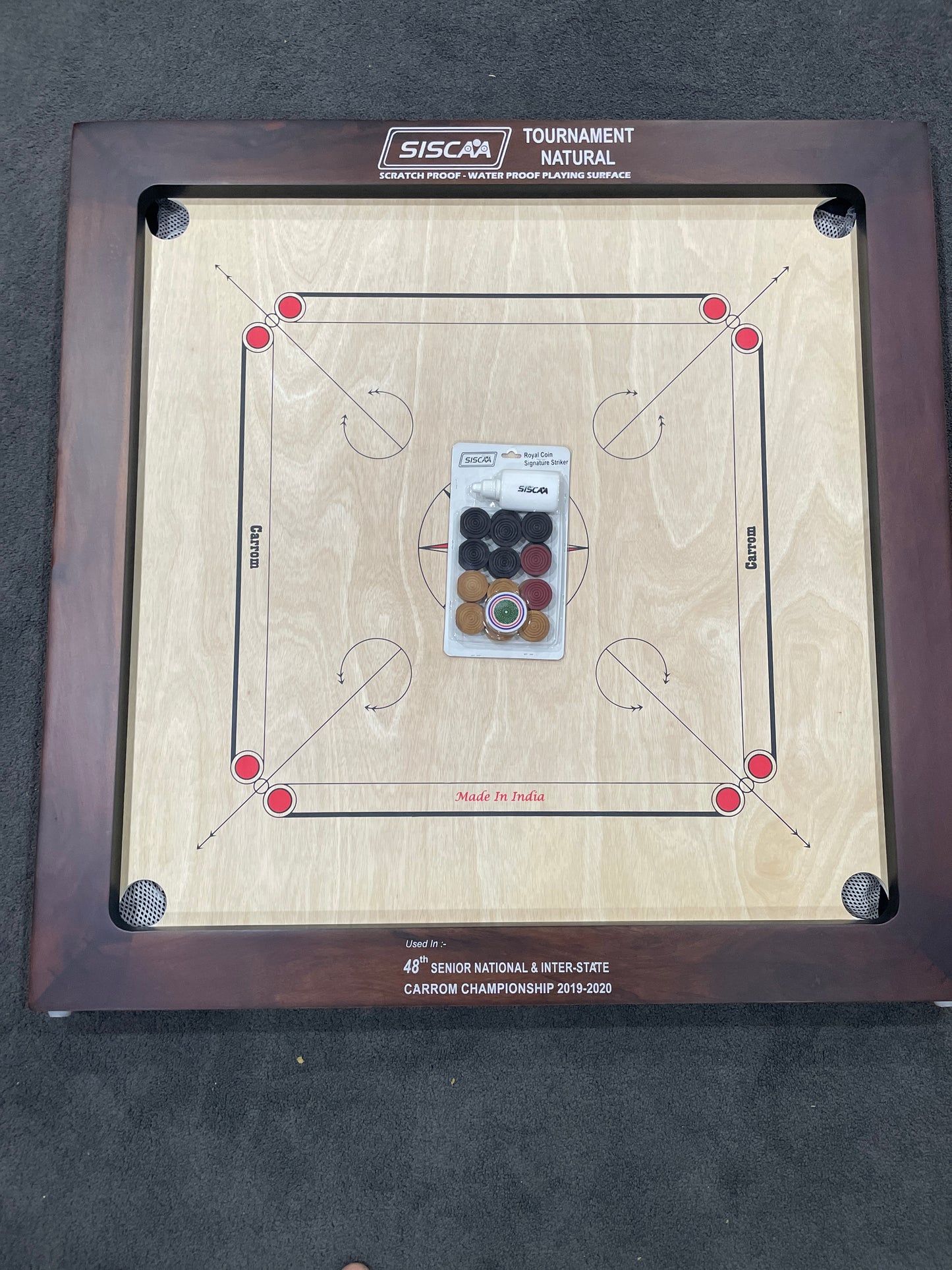 Carrom Board Tournament Siscaa Natural Brown