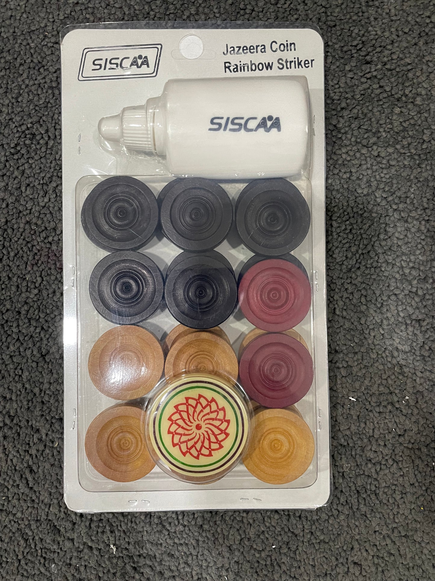 Carrom board coins blister pack