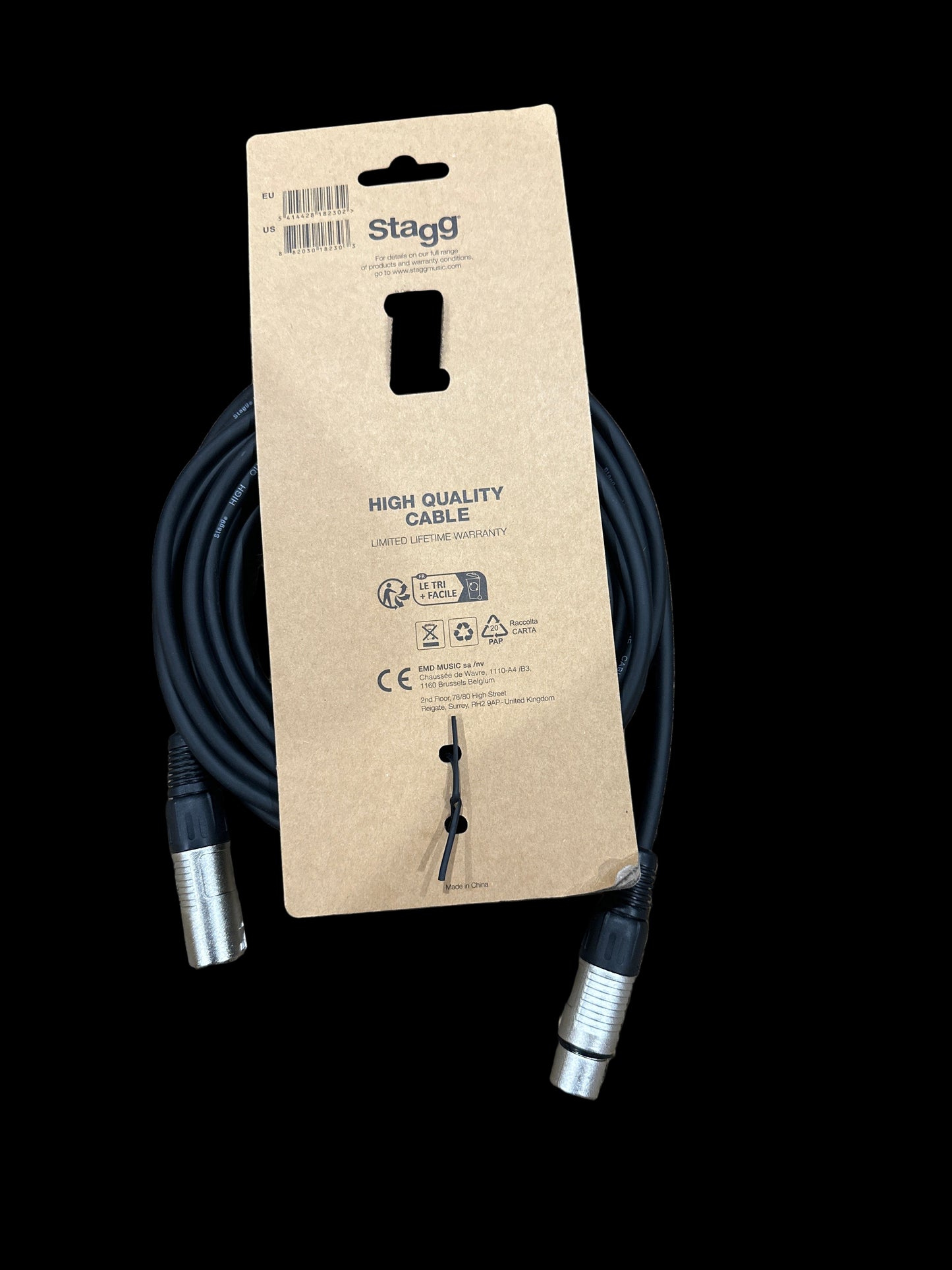 Stagg SMC6 XLR Microphone Cable – 20ft Black