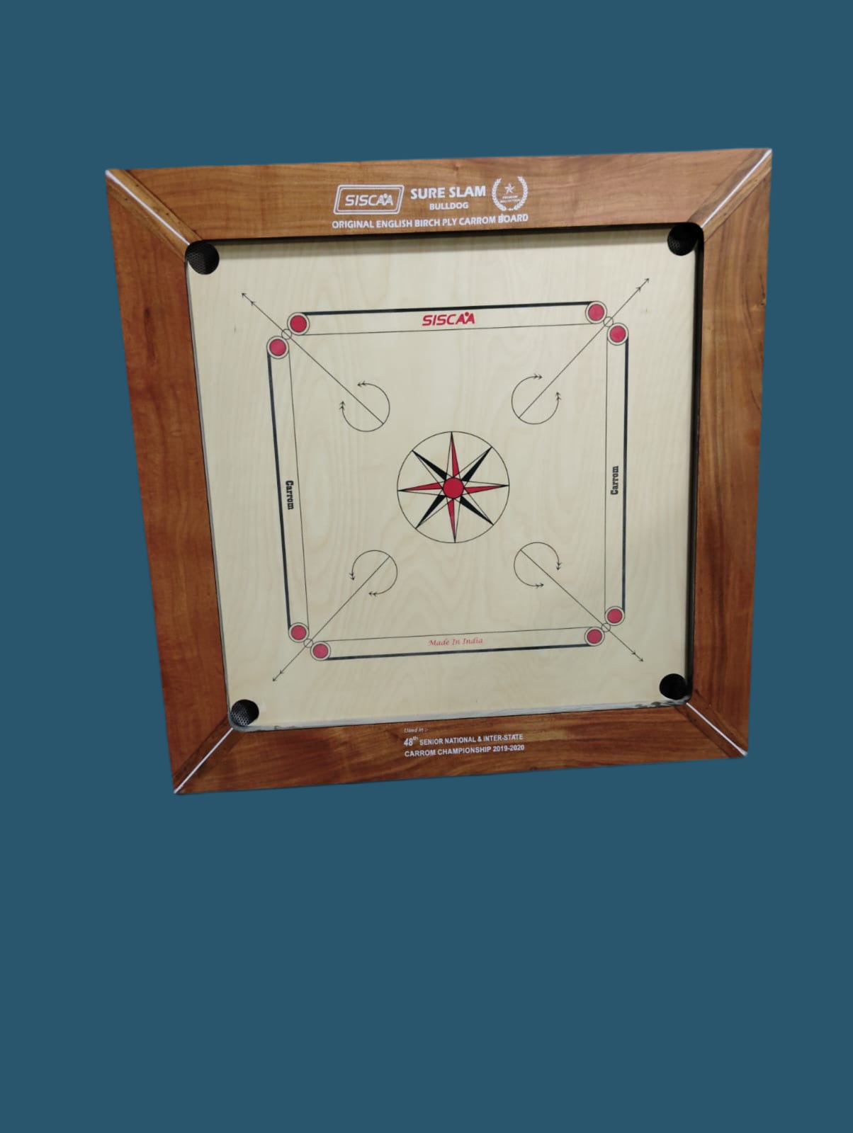 Carrom Board Siscaa Bulldog Sure Slam Natural Brown (English Birch Plywood)